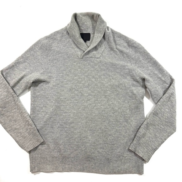 Quinn Mens Wool Shawl Collar Sweater Grey Size Large - Picture 1 of 6